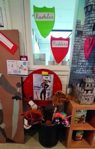 Klashoek ingericht met het thema Kastelen en Ridders